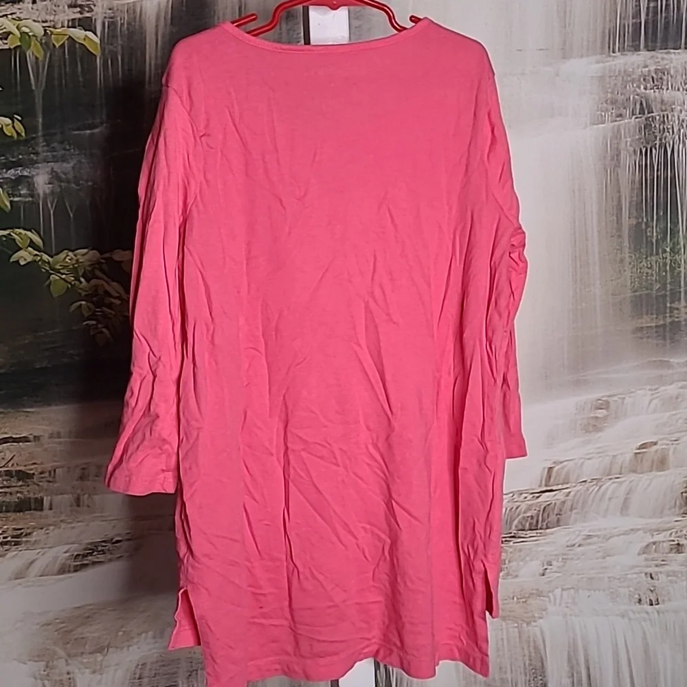 Gymboree Girls Large sequin sparkly smiley face long sleeve pink Tshirt